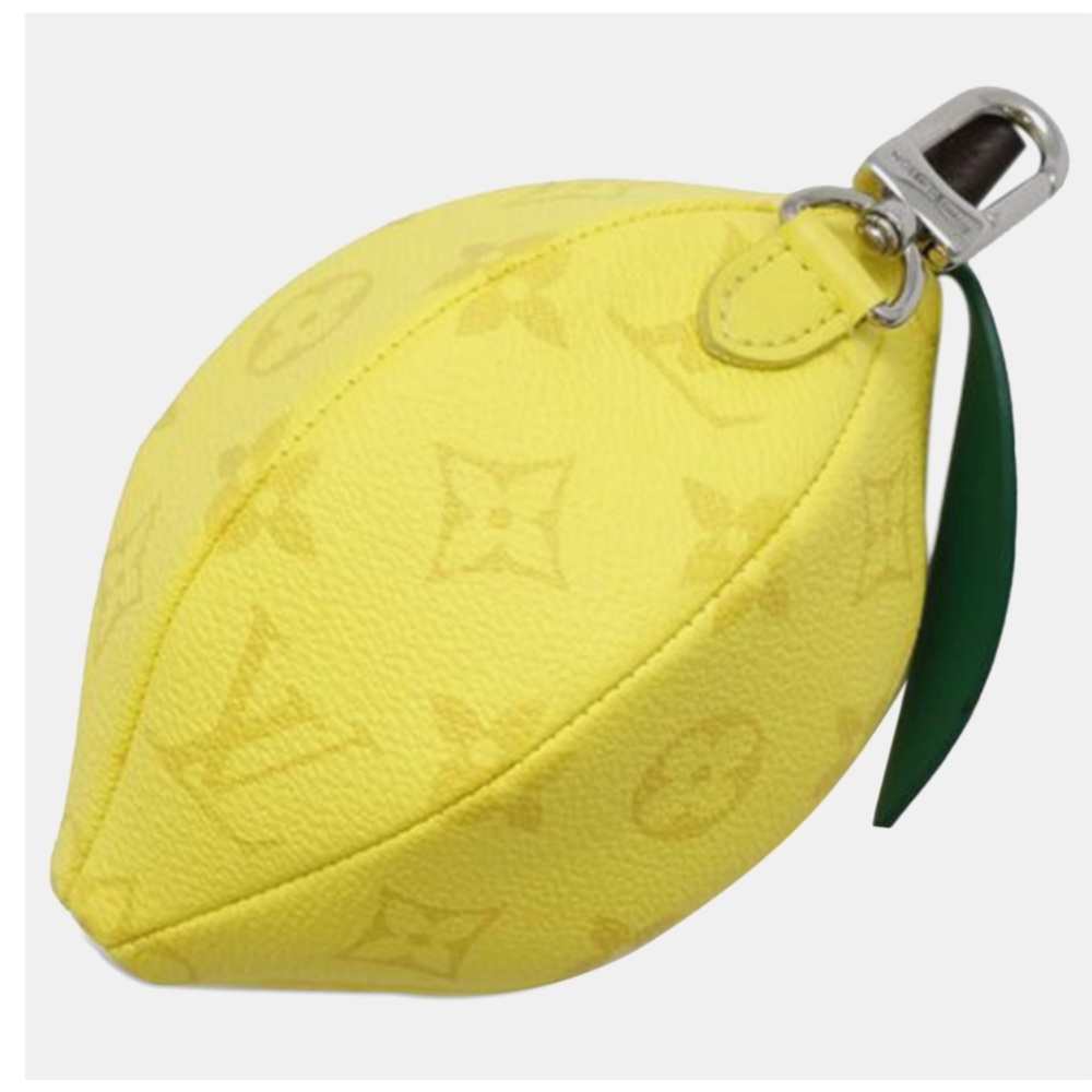 Louis Vuitton Lemon Yellow Monogram purse pouch / Lv Keychain Lv money bag